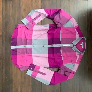 Express purple plaid shirt